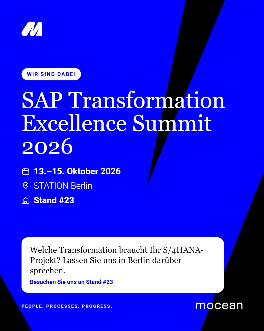 mocean at the SAP Transformation Excellence Summit 2026, 13–15 October, STATION Berlin